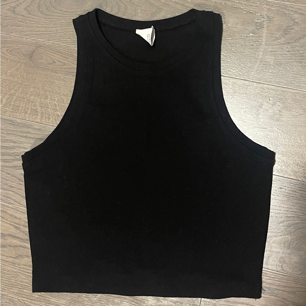 Women's Black Ribbed Sleeveless Crop Top - Tilly’s